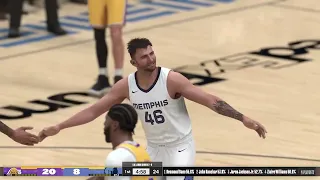 NBA 2K24: Playoff mode - Los Angeles Lakers vs Memphis Grizzlies - (Xbox Series X) [4K60FPS]