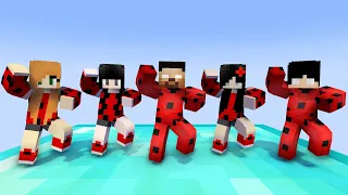 MONSTER SCHOOL : GANGNAM STYLE LADYBUG HEROBRINE FAMILY - MINECRAFT ANIMATION