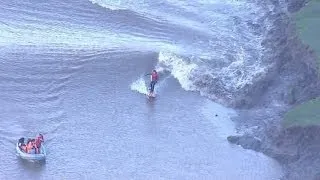 Surfers Take On Rare 'Five Star' Severn Bore