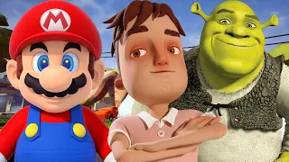 Hello Neighbor - New Secret Neighbor Shrek Dark Riddle Aaron Mario Gameplay Walkthrough