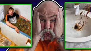 Guy DESTROYS City Plumbing with Orbeez - Real Plumber Reacts