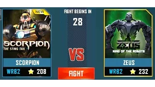 REAL STEEL WRB Scorpion (208) VS Zeus (CHAMPION)(232) New Robots UPDATE (Живая сталь)