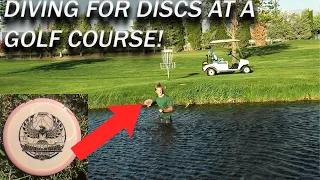 Jumping in a Golf Course Pond For Disc Golf Discs