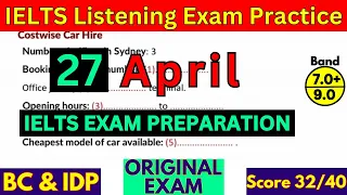 27 APRIL 2024 | IELTS LISTENING PRACTICE TEST 2024 WIH ANSWER KEY | IELTS PREDICTION | IDP & BC