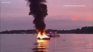 Long Lake Fire Department responds to boat fire on Lake Minnetonka