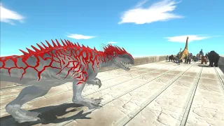 Trying to escape from Indominus Rex Max Level - Animal Revolt Battle Simulator