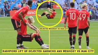 Rashford Gently Lift Up dejected Garnacho & Weghorst V Man city in FA final match