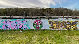 Граффити джем на Лайне. Graffiti jam on train line