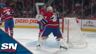 Jake Allen Breaks His Stick In Frustration After Jeff Skinner, Sabres Score Their Seventh Goal