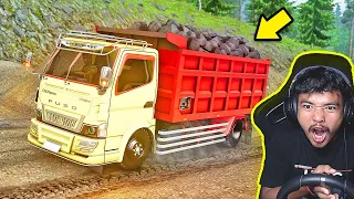 Truk Canter dump truck muat batu Jalan Ekstrim Demi Lebaran - Ets2