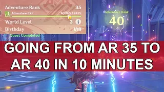 AR 35 to AR 40 in less then 10 minutes - Genshin Impact Gameplay
