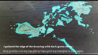 Map of the Philippines made of glue gun and gold leaf