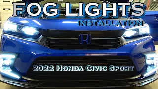 Fog lights Install on my 11th Gen 2022 Honda Civic Sport!