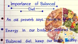 10 lines Essay On Balanced Diet | Importance Of Balanced Diet