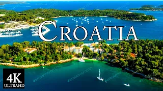 FLYING OVER CROATIA ( 4K Video UHD) - Soothing Music With Beautiful Nature Video For Stress Relief