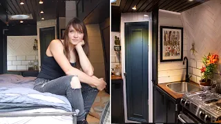 ARTIST BUILT this Beautiful VAN CONVERSION // Custom MURPHY BED SYSTEM 🛌 & Large Workspace