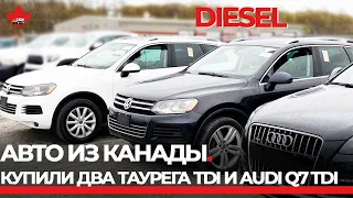 Авто из Канады. Купили  три авто. 2 дизельных Touareg TDI и 1 AUDI Q7 TDI. От аукциона до контейнера