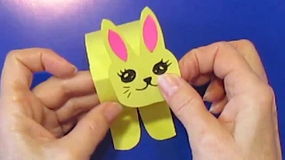 пасхальные поделки🐰ЗАЯЦ на пружине🐰оригами из бумаги КРОЛИК своими руками пасхальный зайчик