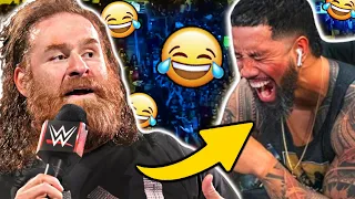 FUNNIEST WWE Wrestlers Breaking Character Laughing LIVE