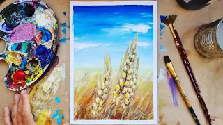 WHEELS | And wheat field | Paint with paints