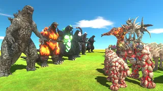 Godzilla Team VS Golem + Spinosaurus Of Evolution - Animal Revolt Battle Simulator