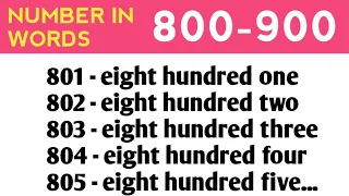 800 to 900 number in words || how to write numbers in words 800 to 900