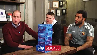 Duke of Cambridge plays Mental Health Jenga with Deeney, McTominay, Akinfenwa, Townsend and Smith