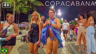 🇧🇷  Copacabana Boardwalk at Night | Rio de Janeiro, Brasil | 4K 2023