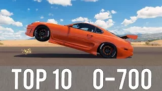 Forza Horizon 3 - TOP 10 FASTEST 0-700 CARS! CRAZY ACCELERATIONS!