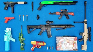 Collecting Sniper Rifles and Ak47 Guns, Shotgun Pistol Bullet Blaster Gun iron Man Water Gun