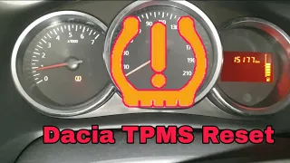 Dacia Renault Logan Sandero Duster Dokker Lodgy Reset Tyre / Tire pressure Light - TPMS Reset