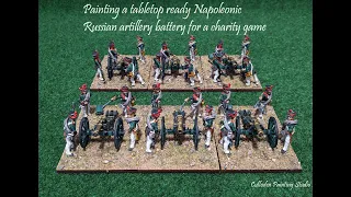 Painting a tabletop ready Napoleonic Russian artillery battery for a charity game