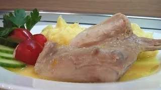 Кролик в белом соусе видео рецепт. Книга о вкусной и здоровой пище