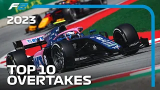 Top 10 Overtakes! | 2023 FIA Formula 2 Season