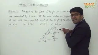 Height and Distance | Example - 2 | Quantitative Aptitude | TalentSprint Aptitude Prep