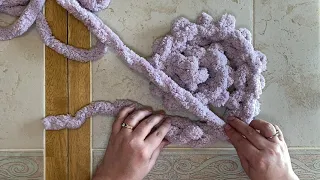 Beginner Chunky Chenille Blanket for Hand Knitting