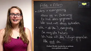 German - English videotip: confusing words "alle" and "alles"