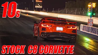 10 SECOND 1/4 MILE PASS IN MY STOCK 2020 C8 CORVETTE! (NO DRAG RADIALS OR MODS)