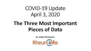 2020 04 03- COVID UPDATE - The Three Most Important Pieces of Data
