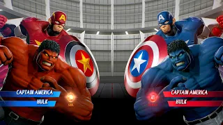 Hulk Captain America (Red) vs. Hulk Captain America (Blue) Fight | Marvel vs Capcom Infinite