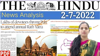 2 July 2022 | The Hindu Newspaper Analysis in English | #upsc #IAS