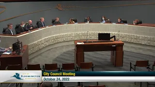 October 24, 2022 Bloomington City Council Meeting