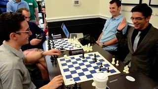 Fabiano Caruana vs Anish Giri crazy bullet chess ending 2015