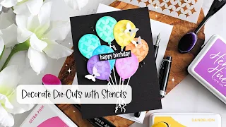 Decorate Die Cuts with Stencils | The Card Grotto