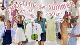 thrift with me for SUMMER clothes in WINTER *this will be interesting…*