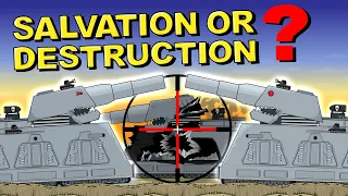 "Salvation or Destruction?" -  Cartoons about tanks