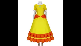 Vikidoky Super Mario Princess Daisy Dress Cosplay Costume