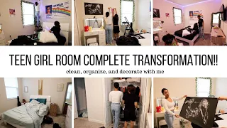 TEEN GIRL COMPLETE ROOM TRANSFORMATION // CLEAN, ORGANIZE & DECOARATE WITH ME // Jessica Tull