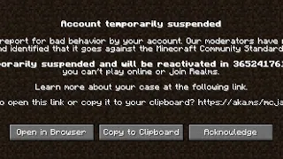 I have been banned from Minecraft.