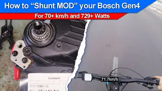 How to "Shunt MOD" your Bosch Gen4  for 70+ km/h and 729+ Watts